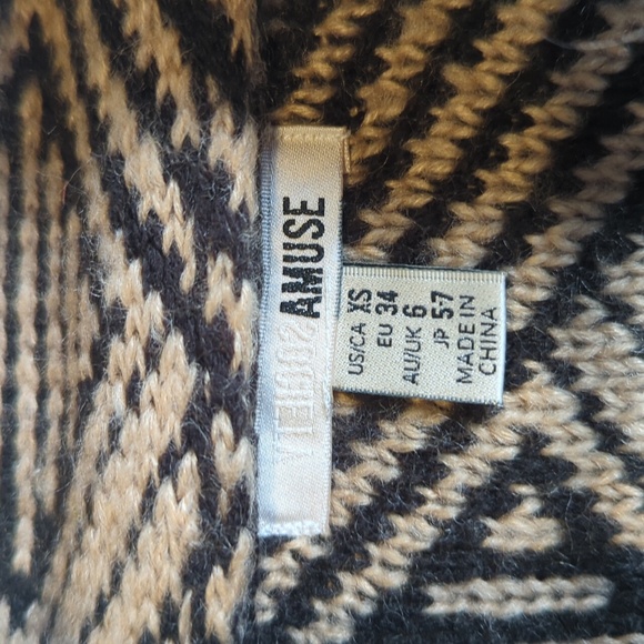 Amuse Society Womens Asymmetrical Western Cardigan Wrap Size XS - Picture 4 of 6